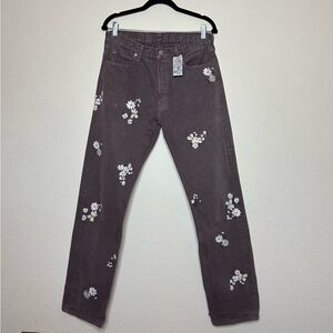 90s Vintage LEVI’S x Rialto Jean Project Hand Painted 401 Daisy Flower Jeans